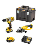 Dewalt DCK256P2T Set – Bohrhammer DCD996 + Schleifmaschine DCG412 + 2 5,0-Ah-Akkus + Ladegerät + Aktentasche