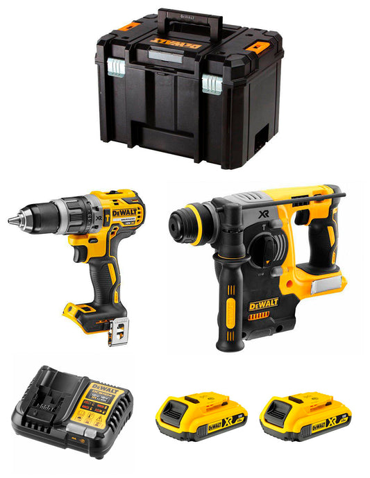Dewalt Kit DCD796 Bohrhammer + DCH273 Hammer + 2bat 2Ah + Ladegerät + TSTAK VI DCK273D2
