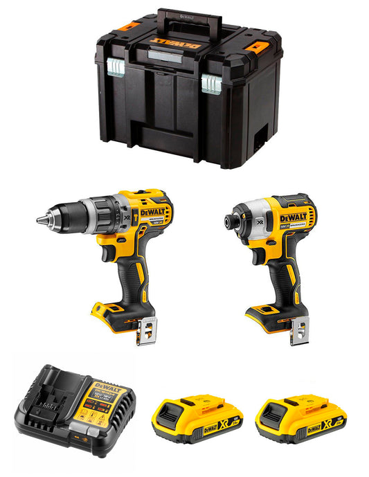 Dewalt Kit DCD796 Bohrhammer + DCF887 Schlagschrauber + 2bat 2Ah + Ladegerät + TSTAK VI DCK287D2T