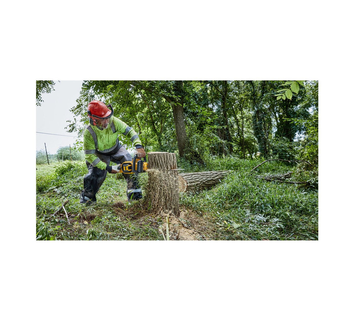 45-cm-Kettensäge + Flexvolt 9Ah-Akku + Dewalt DCMCS574X1-Ladegerät