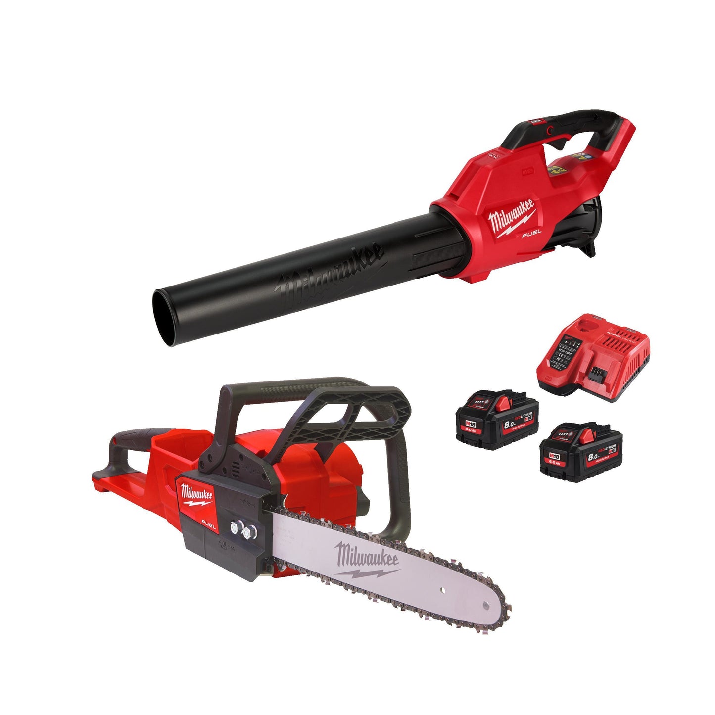 Kit Soplador + Motosierra + 2bat 8.0Ah + Cargador Milwaukee M18 FPP2OP2-802 - 1