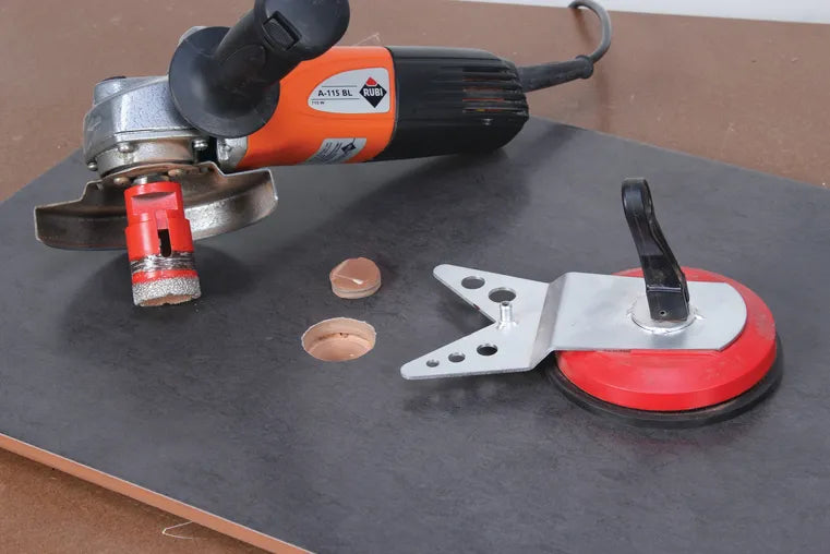 Set mit 4 Diamantbohrern + Multidrill-Führung DRYGRES Rubi