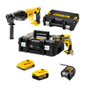 Gipskarton-Kombination: DCF620 Pladur-Schraubendreher + Dewalt DCH133 Lichthammer + 2 18-V-Batterien