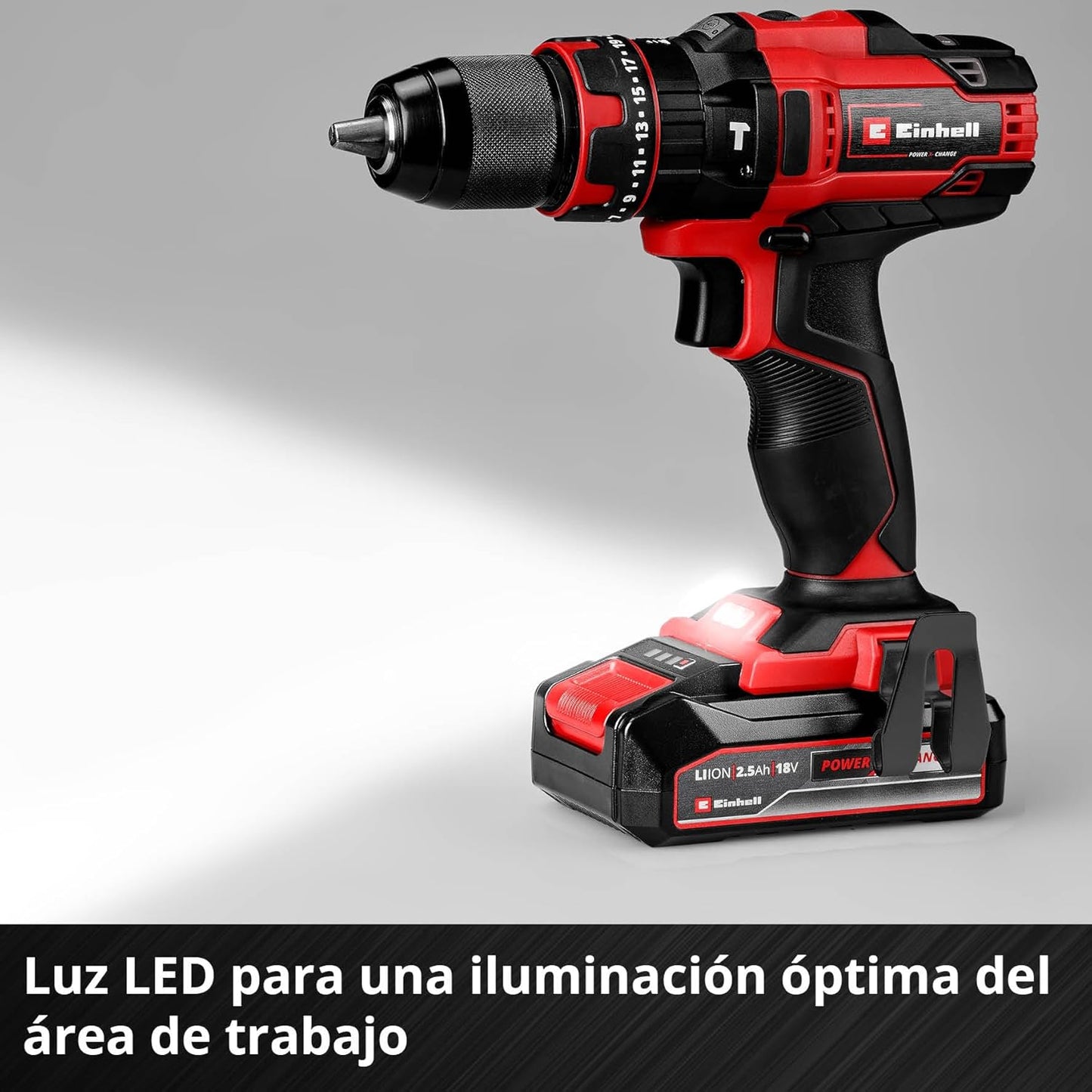 Taladro percutor a batería 18V con 1bat 2,5Ah y cargador TE-CD 18/44 Li-i Einhell