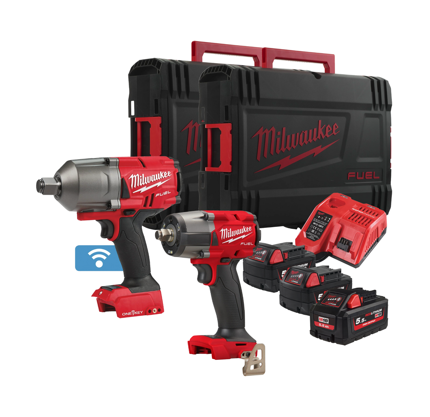 Powerpack Schlagschrauber + 3 Akkus + Ladegerät + 2 Koffer Milwaukee M18 FPP2AS-553X