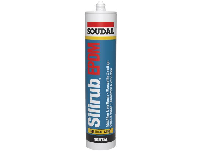 Silirub 300ml Soudal EPDM Neutrale Dichtungsmasse Schwarz 300ml