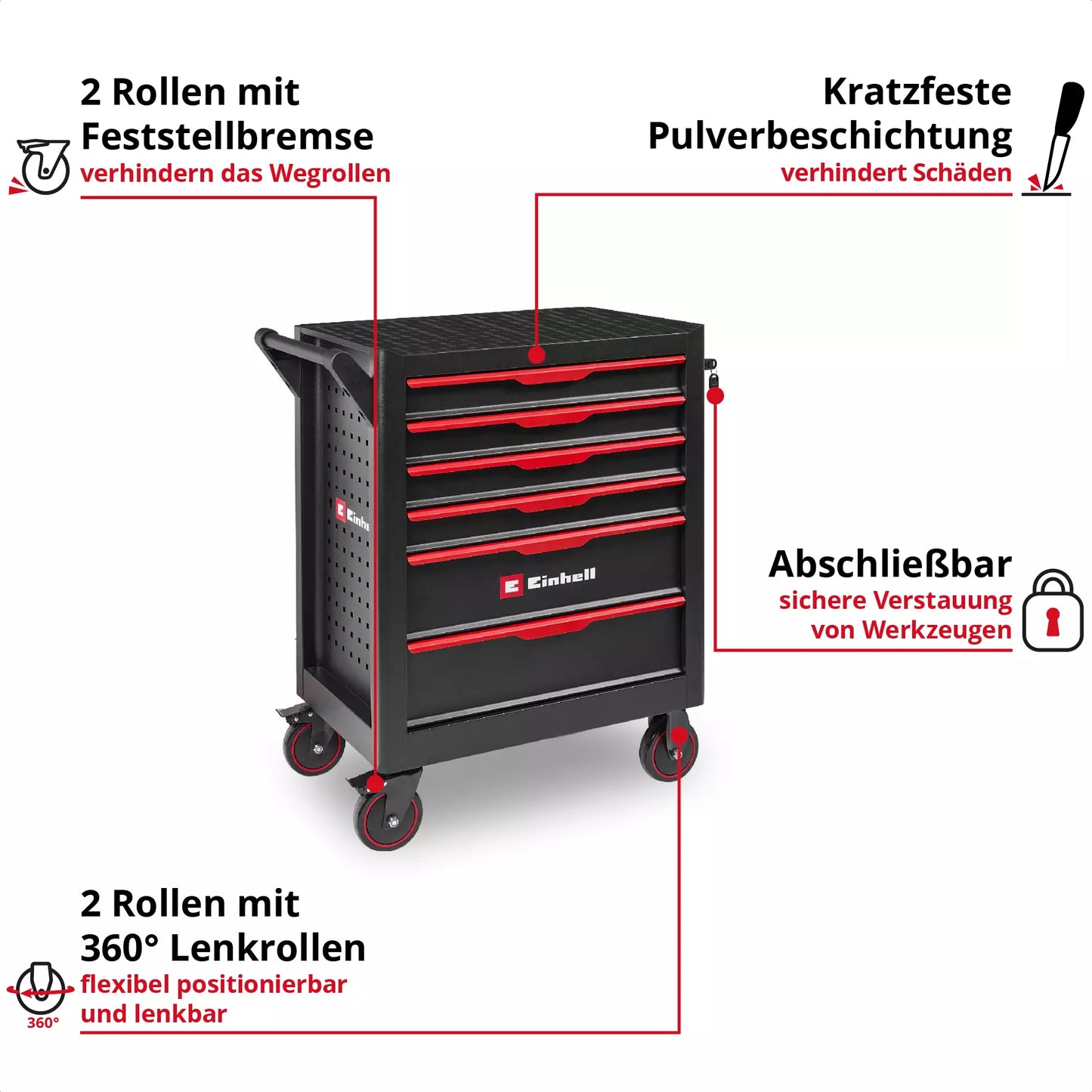 Werkzeugwagen mit 6 Schubladen Einhell 49375402