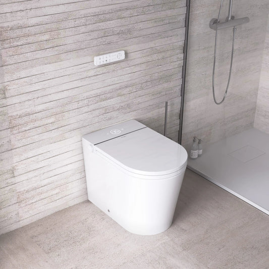 Japanische Toilette mit intelligenter Reinigung Mizubath Rada White Floor