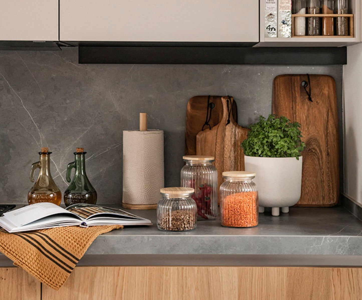 Glasbehälter mit Bambusdeckel 1 l Andrea House