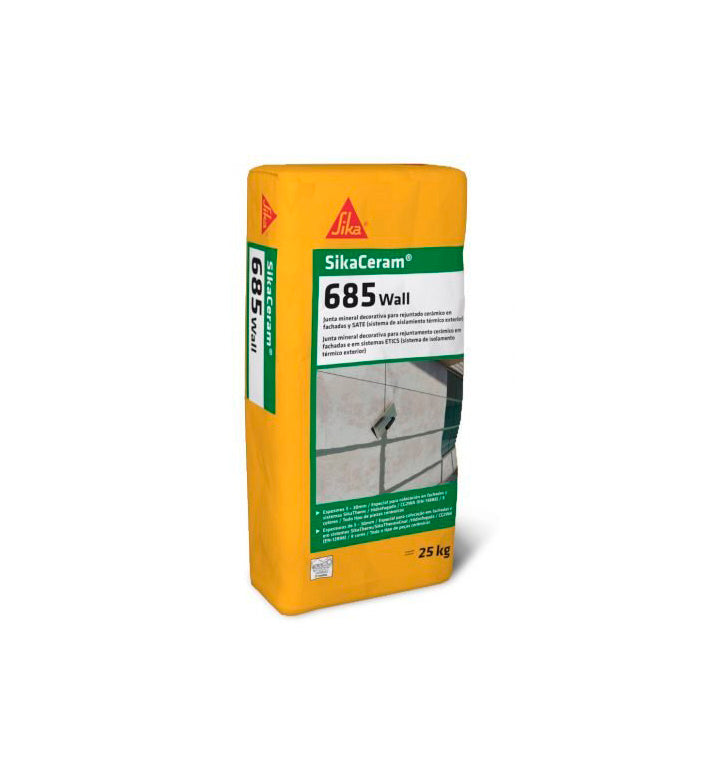 Mineralischer Fugenmörtel für keramische Fugen in Fassaden, SATE und Schwimmbädern SikaCeram-685 Wall 25kg Sika