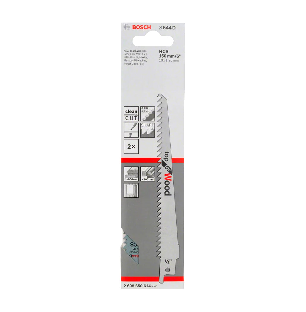 Säbelsägeblatt 150mm S 644 D 2 Einheiten Bosch