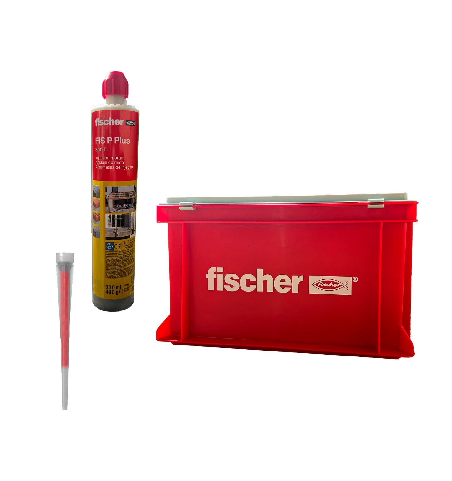 Pack 20 Cartuchos Anclaje Químico 300ml FIS P Plus 300 T + 40 boquillas + caja Fischer 573261