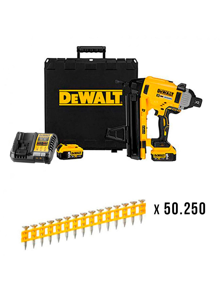 Dewalt 18V DCN890P2 batteriebetriebener Beton- und Stahlnagler-Kombi + 50.250 20-mm-Nägel