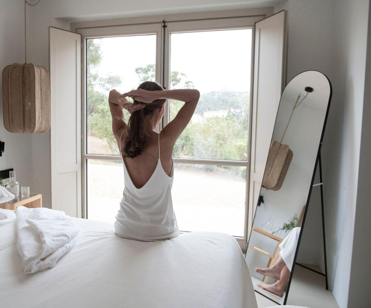 Espejo de Pie Aluminio Negro 40x160cm Andrea House