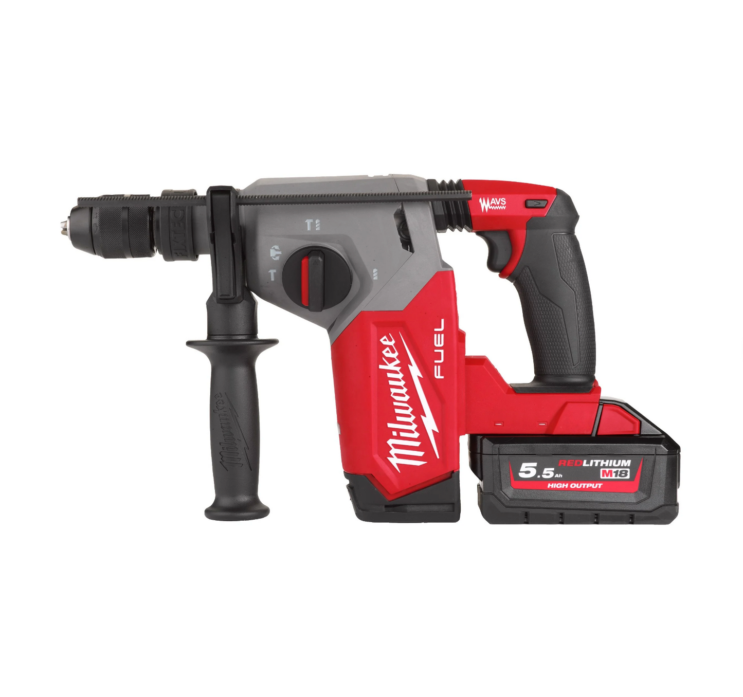 26-mm-SDS-Plus-Kombihammer mit Fixtec 2,5J + 2bat 5,5Ah + Ladegerät + Koffer Milwaukee M18 FHX-552X