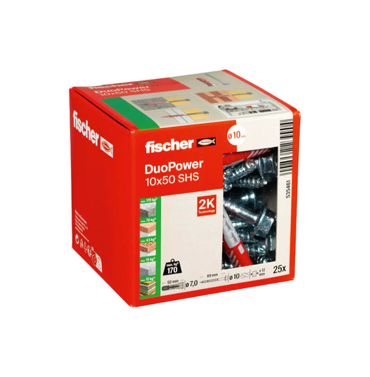 Duopower-Dosen 10x50S + Fischer-Schrauben 25 Stück