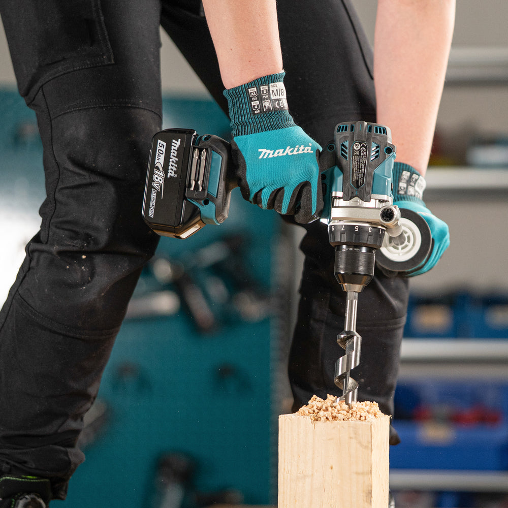 Makita DHP493RTJ 18V LXT Akku-Schlagbohrschrauber mit 2 x 5Ah Akkus + Ladegerät + Transportkoffer