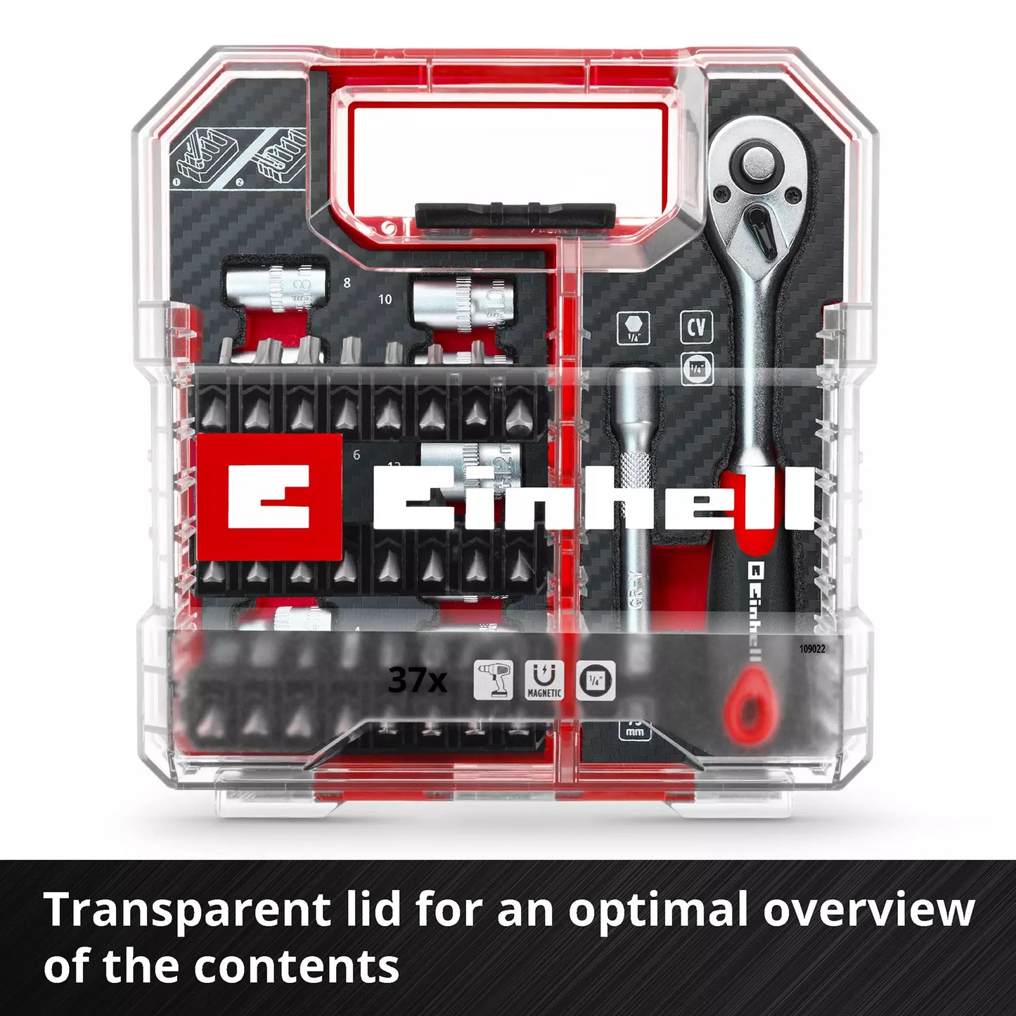Einhell L-CASE Bit- und Steckschlüsselsatz L-CASE 37tlg. LS 49109022