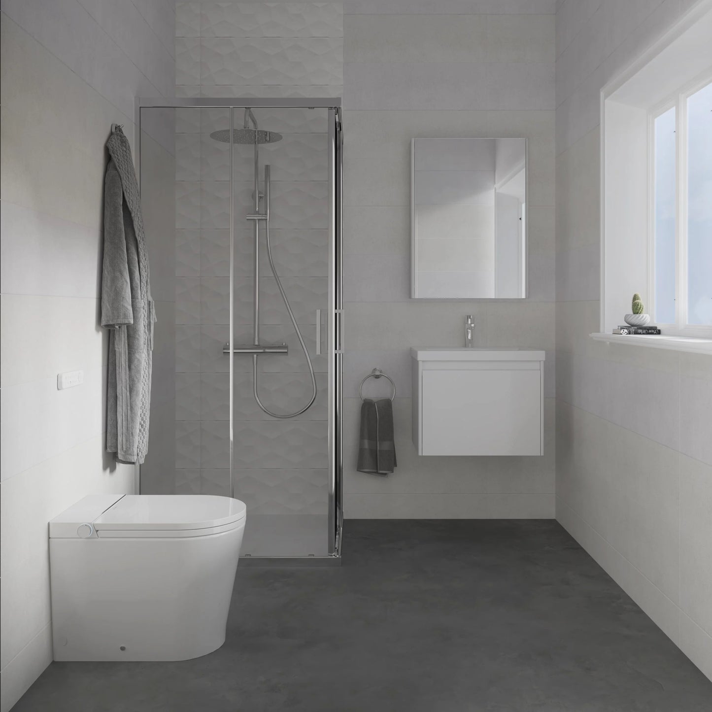 Japanische Toilette mit intelligenter Reinigung Mizubath Rada White Floor