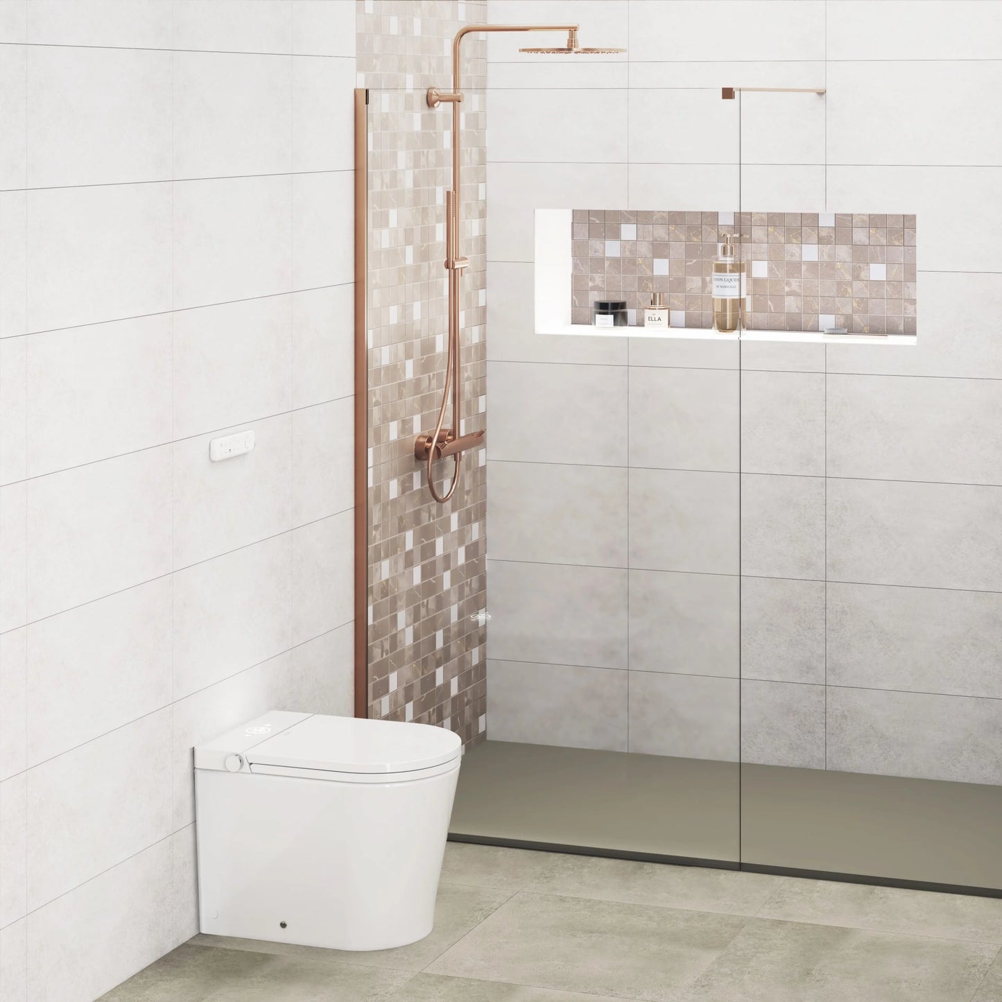 Japanische Toilette mit intelligenter Reinigung Mizubath Rada White Floor