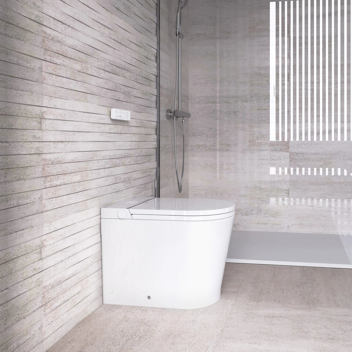 Japanische Toilette mit intelligenter Reinigung Mizubath Rada White Floor