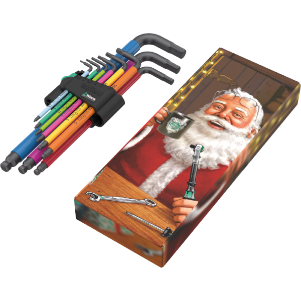 Juego de llaves allen métricas 950/9 Hex-Plus Multicolour Wera - Edición Navidad