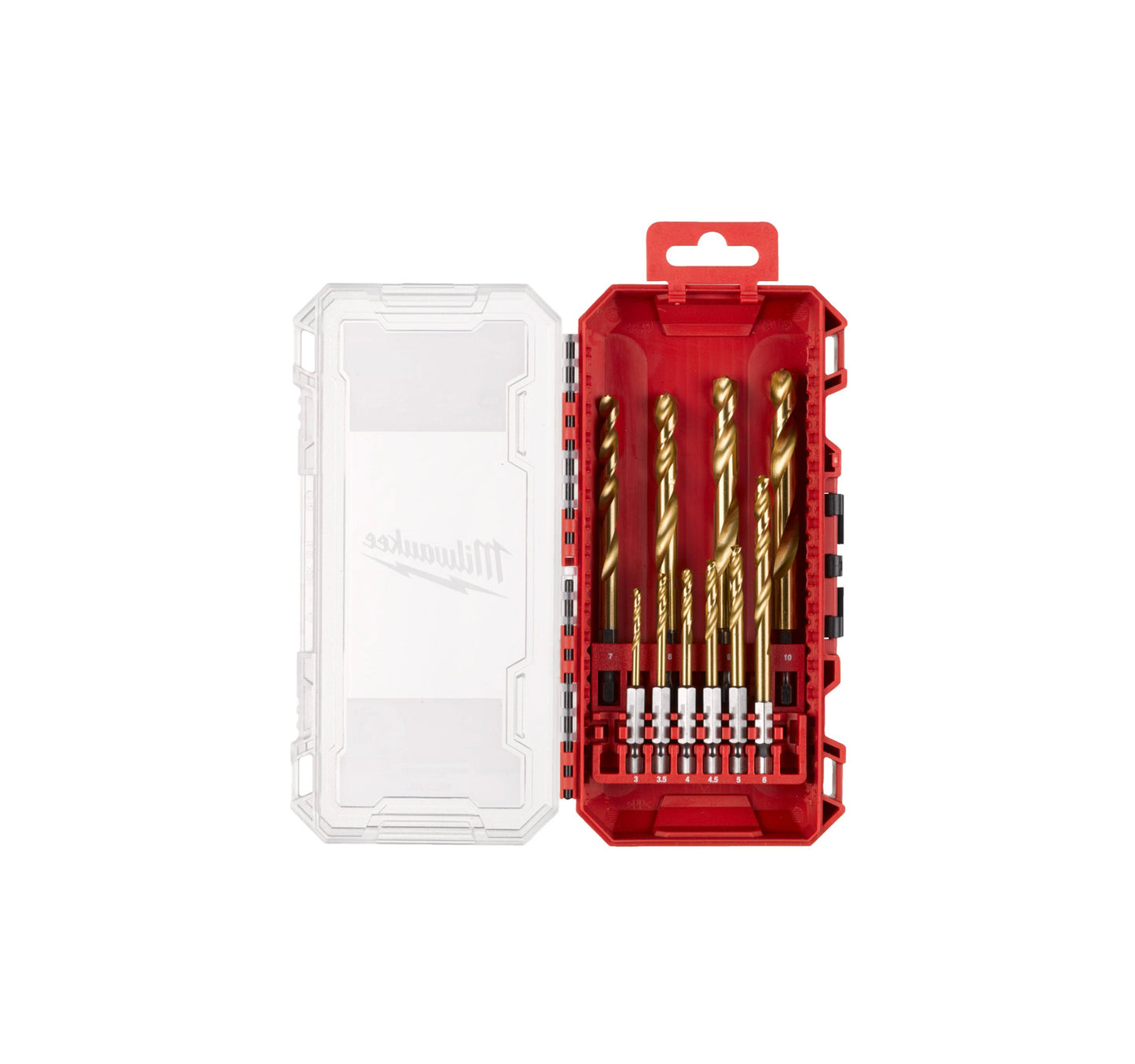 Satz mit 10 SHOCKWAVE HSS-G TIN RED HEX Milwaukee HSS-G TIN BITS