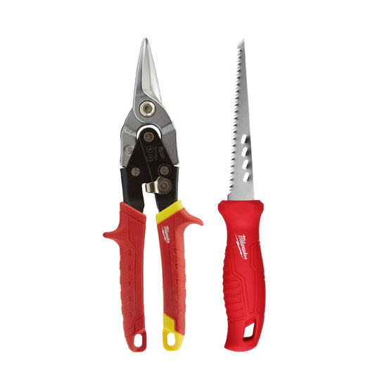Gipskartonbausatz mit Gipskartonschneider und Säge Milwaukee