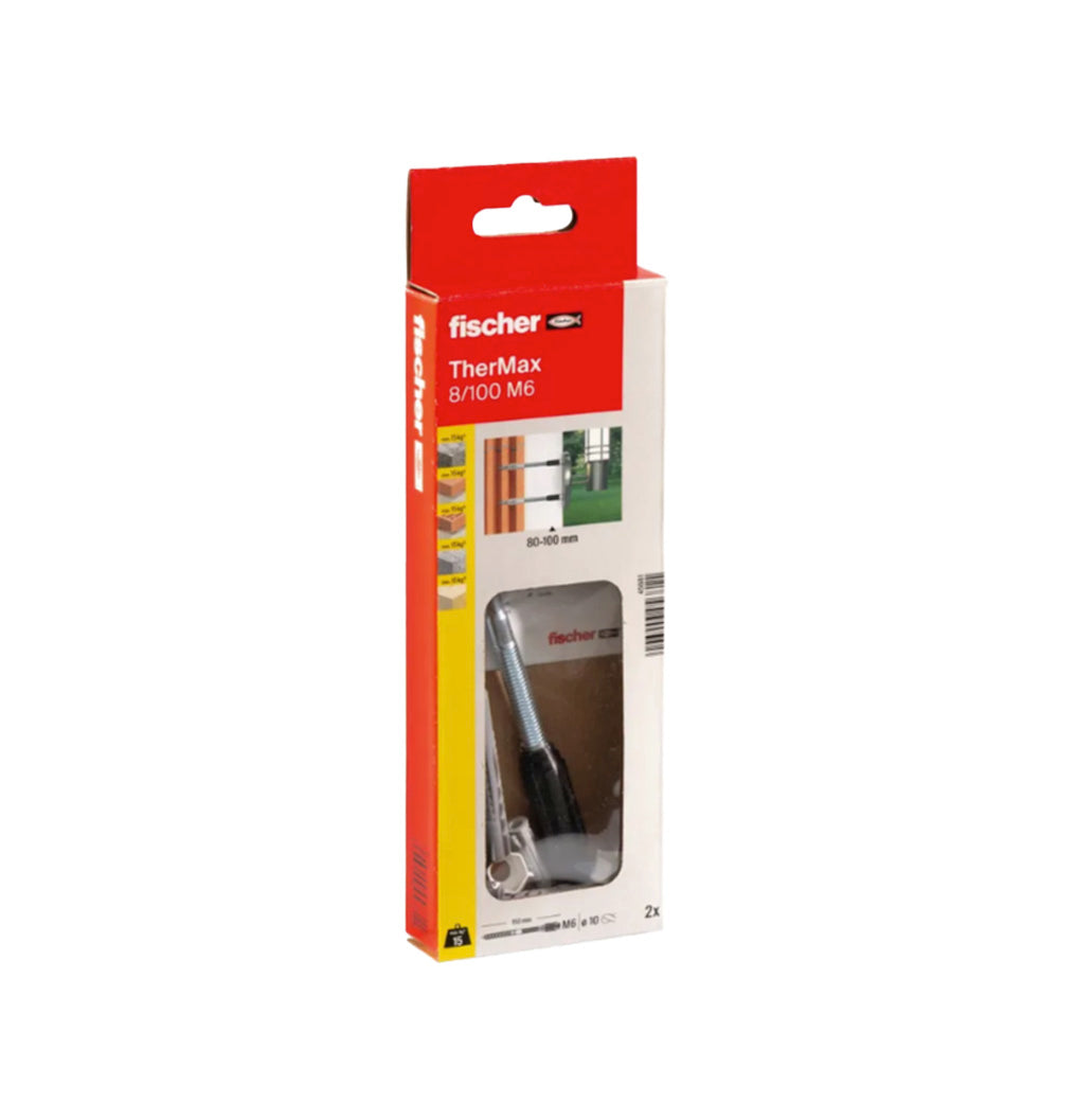 Packung mit 2 Stück TherMax 8/100 M6 Fischer-Befestigungsdübel für Fassaden mit Wärmedämmung